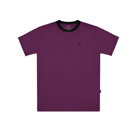 Camiseta Plano C Gola Contrastante Vinho