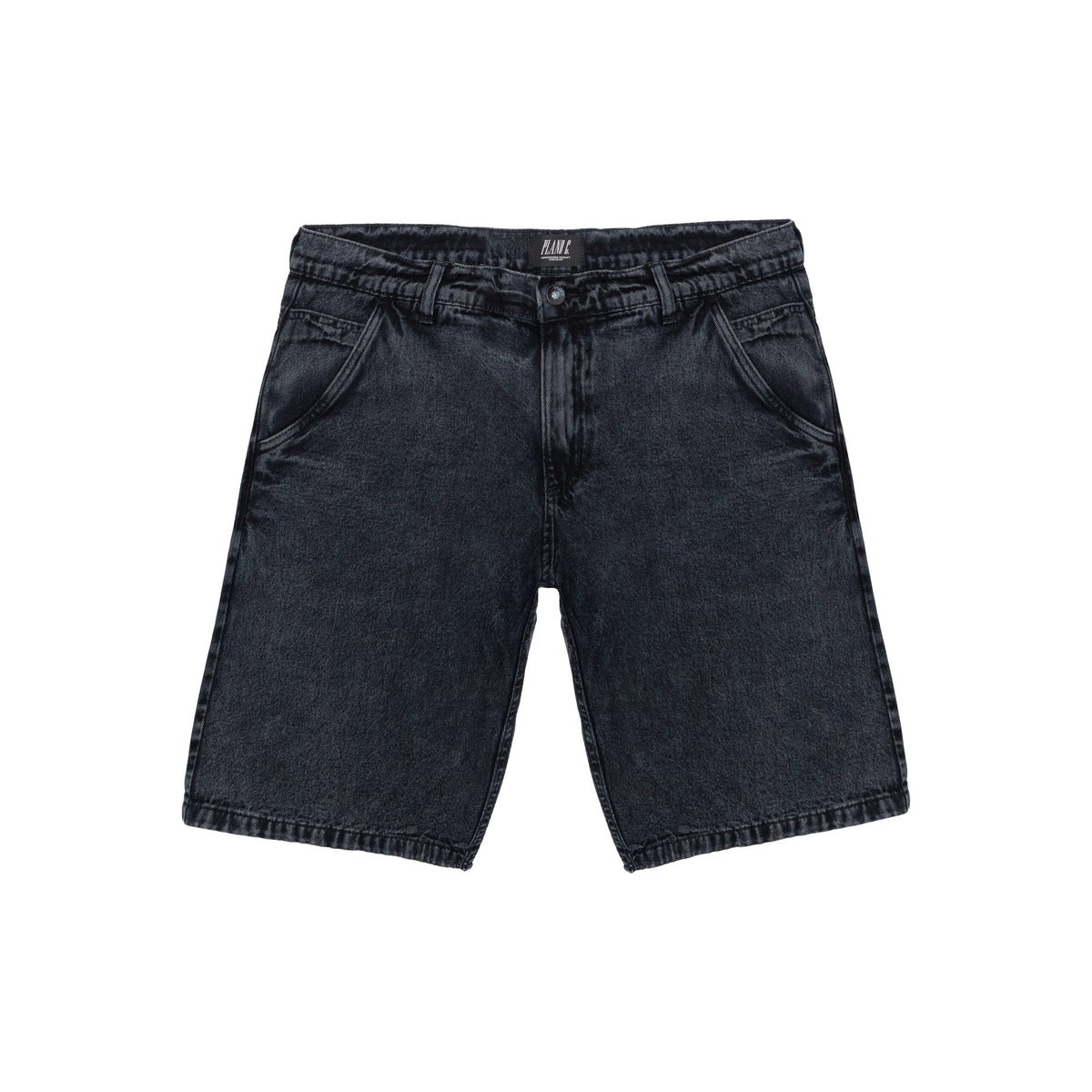 Bermuda Plano C Jeans Baggy Preto