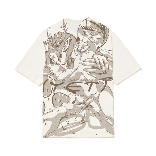 Camiseta Over "Yet" Off White