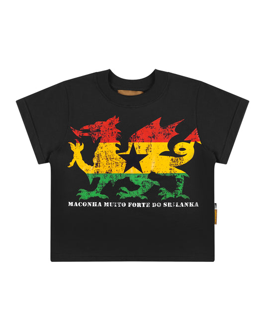 Baby Tee Mad Maconha Muito Forte Srilanka Preta