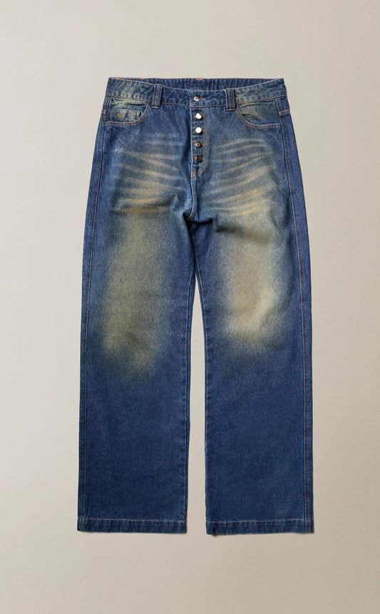 Calça QC Rogue Straight Jeans Washed Dirty Blue