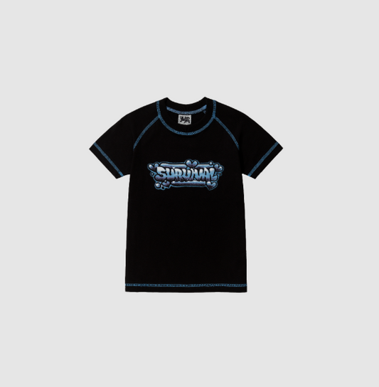 Baby Tee Survival Corações Preto