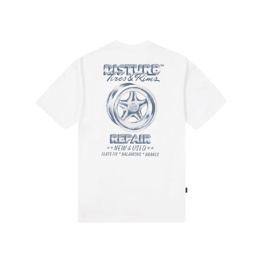 Camiseta Disturb Tire&Rims White