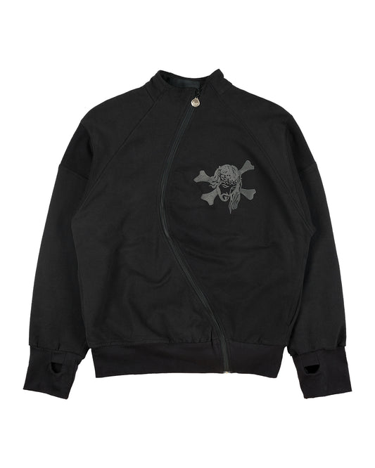 BLUSA MOLETOM MAD ZIPER S  JESUS CROSS PRETO