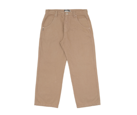 Jeans High Pants Logo Line Beige