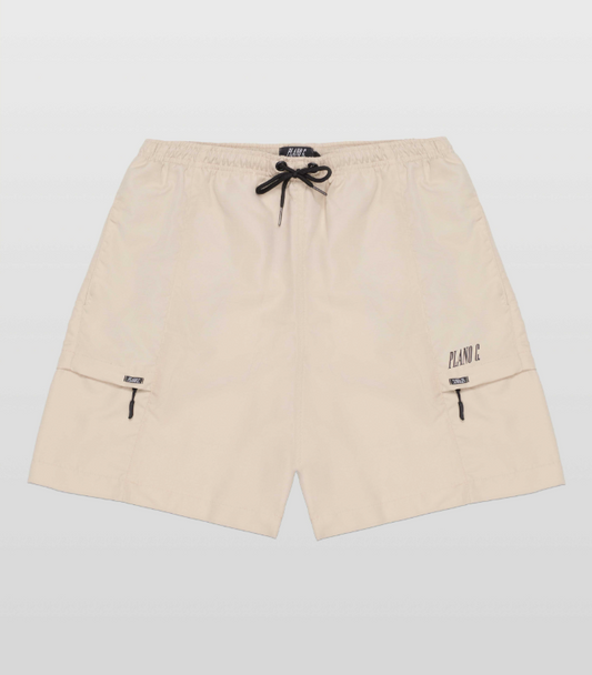 Short Plano C Cargo Logo Bege