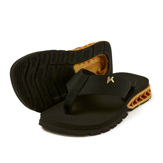Sandália Kenner Rakka Nylon Preto/Dourado