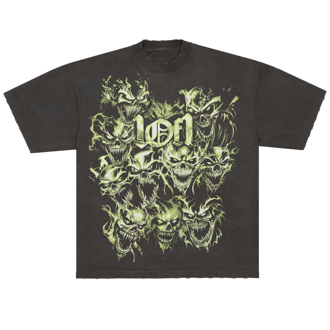 Camiseta Exclusiviist Back From The Realm Stoned Grey & Green