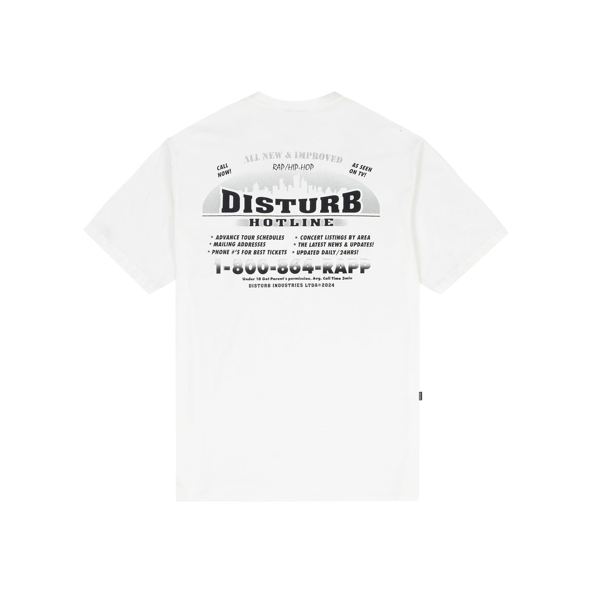 Camiseta Disturb Hotline Off White