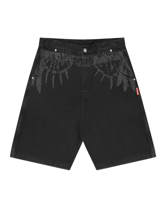 Bermuda Jeans Curvilínea Cinto Tribal