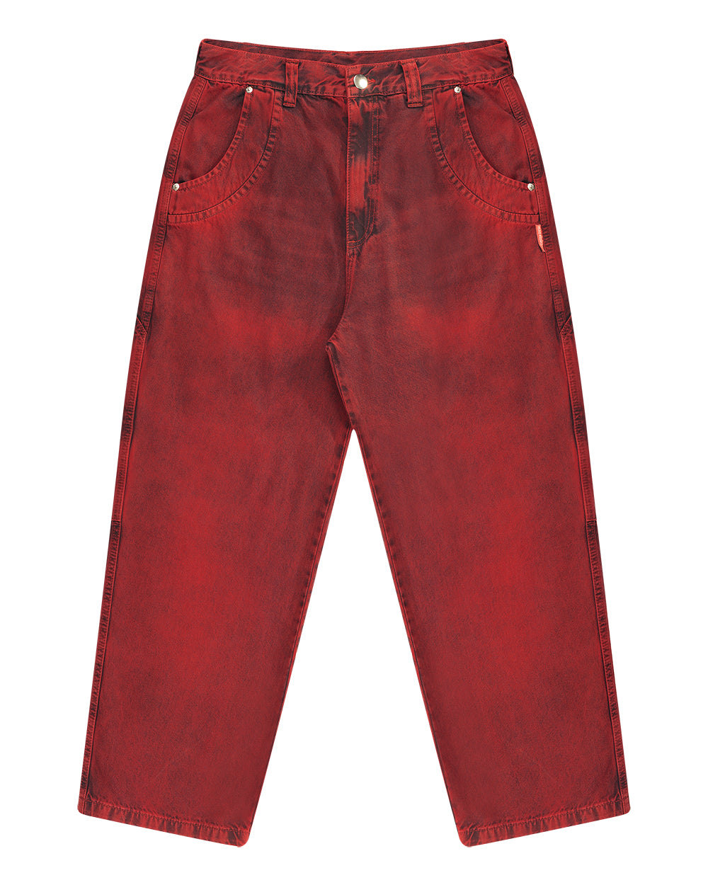 Calça Jeans Mad Curvilínea Double Hand Vermelha