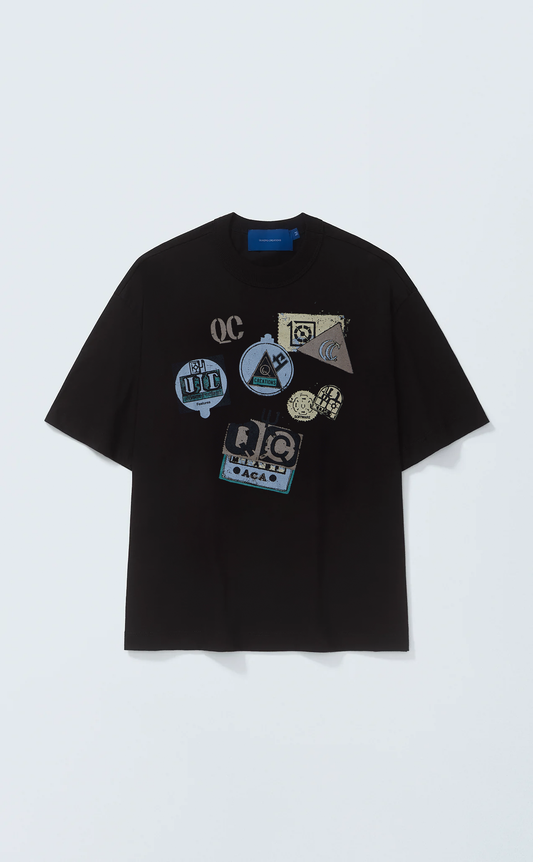 CAMISETA QC STAMPS BOXY BLACK