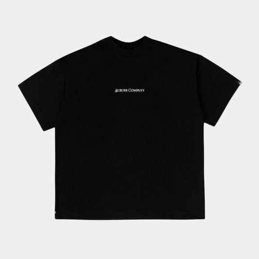 CAMISETA SUBURB FLOWERS BOXY PRETO