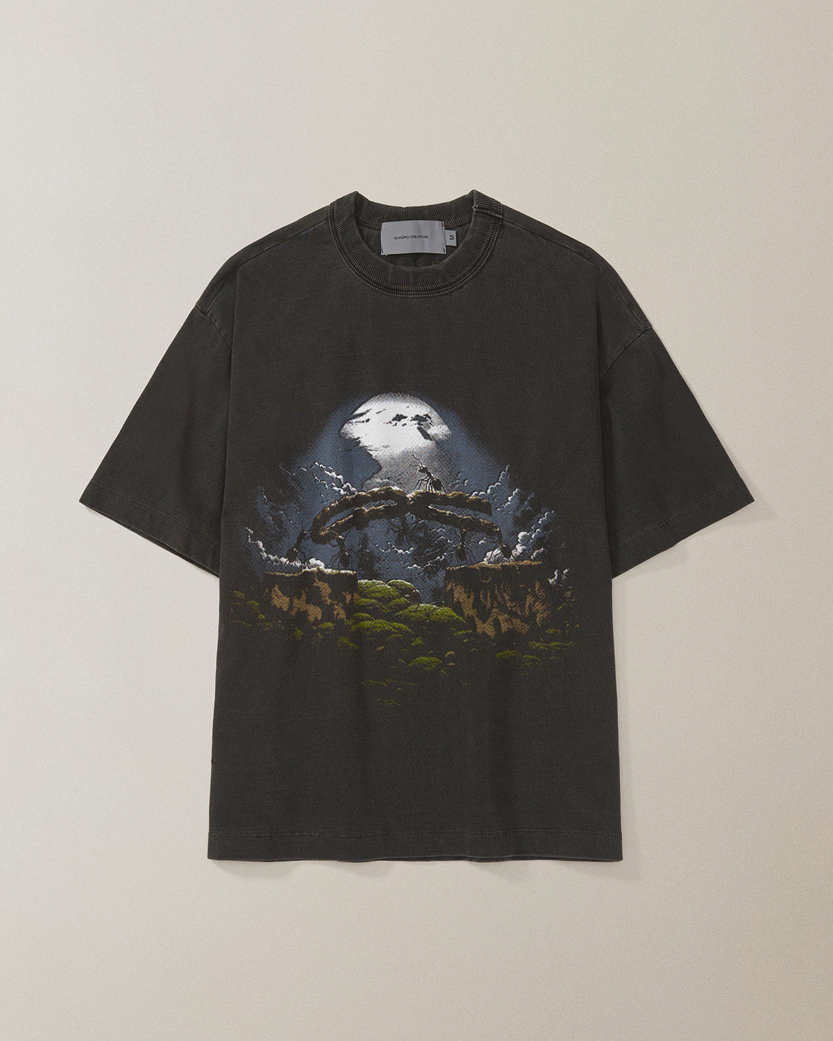 Camiseta QC Formigas Boxy Stoned Preto